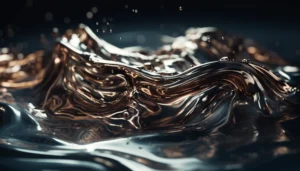 flowing water creates wave pattern splashing refreshment generated by ai